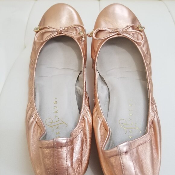 Ladies Rose Gold Ballet Flats - Picture 4 of 7